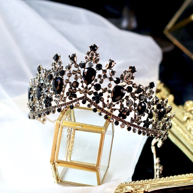 Wedding Hair Accessories - Victorian Gothic Black Bridal Tiara