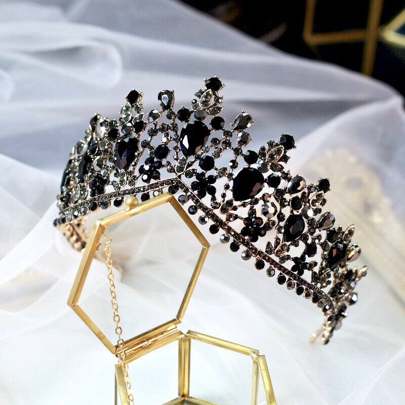 Wedding Hair Accessories - Victorian Gothic Black Bridal Tiara