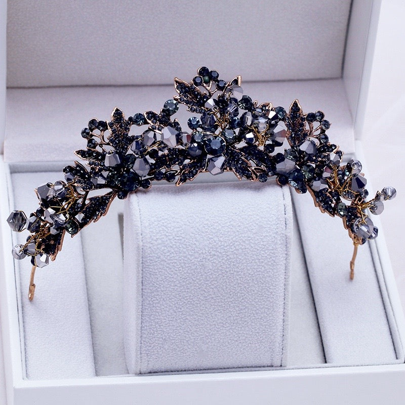 Wedding Hair Accessories - Victorian Gothic Black Bridal Tiara