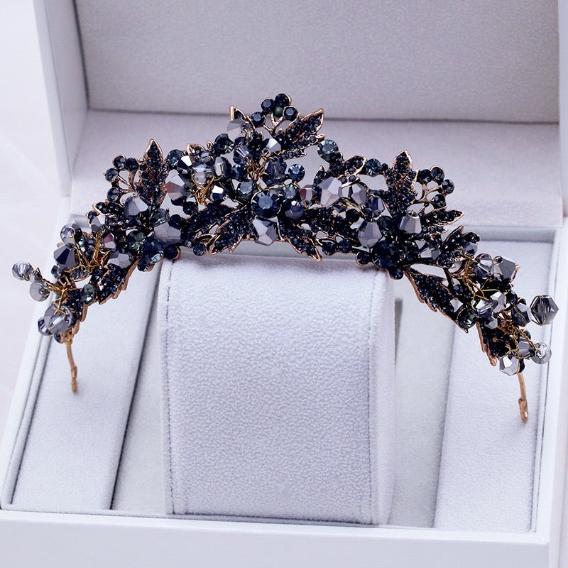 Wedding Hair Accessories - Victorian Gothic Black Bridal Tiara