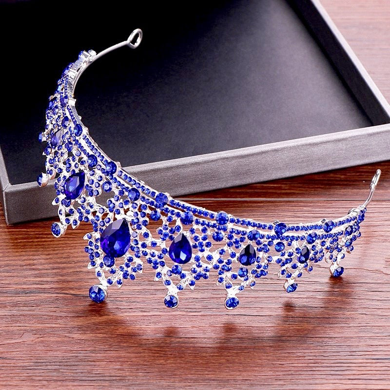 Wedding Hair Accessories - Blue Crystal Bridal Tiara | ADORA by Simona