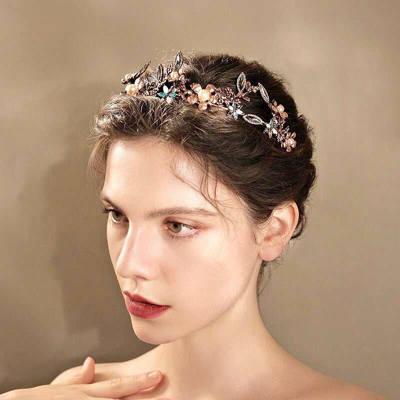 Wedding Hair Accessories - Bohemian Gold Bridal Tiara