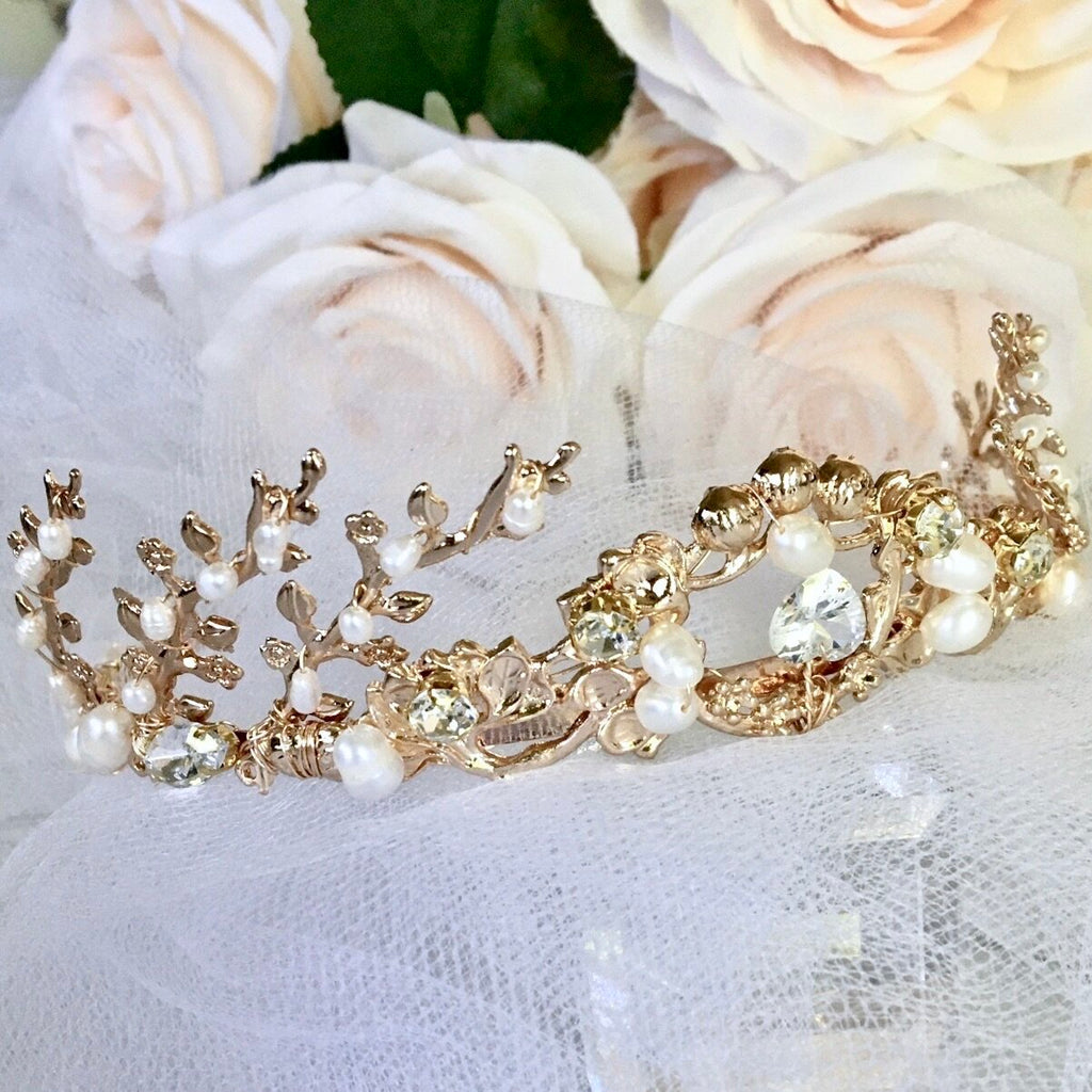 Wedding Hair Accessories - Bohemian Pearl Bridal Tiara