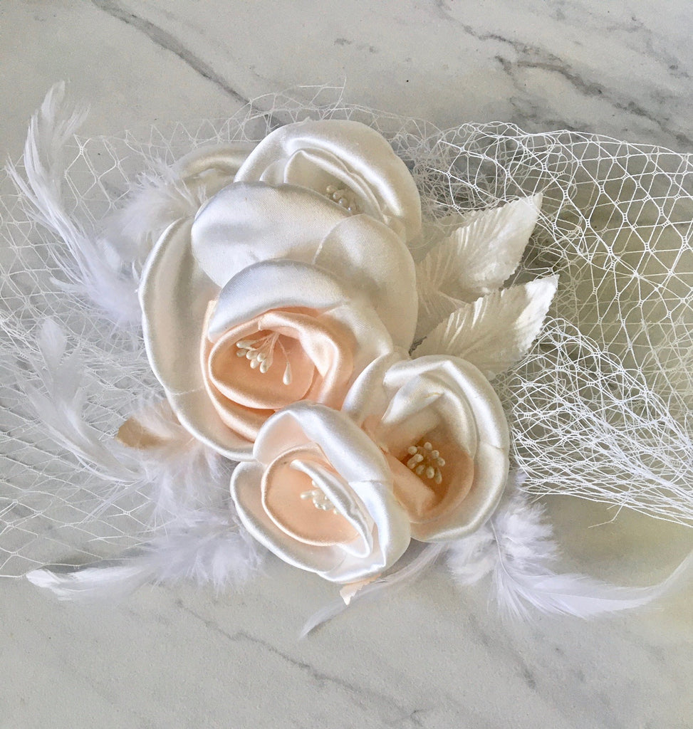 Rose gold birdcage veil LORETTA