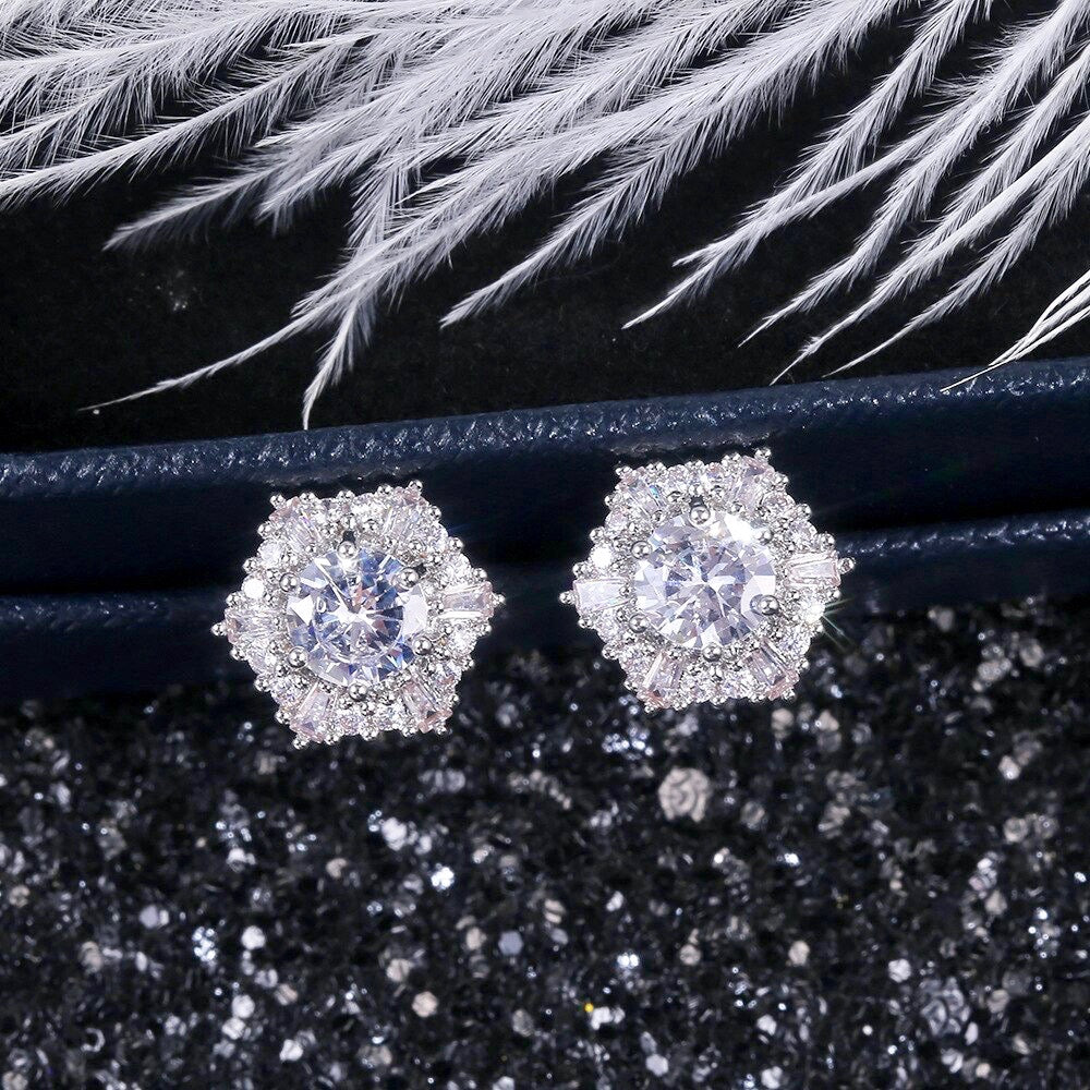 Wedding Jewelry - Cubic Zirconia Bridal Stud Earrings