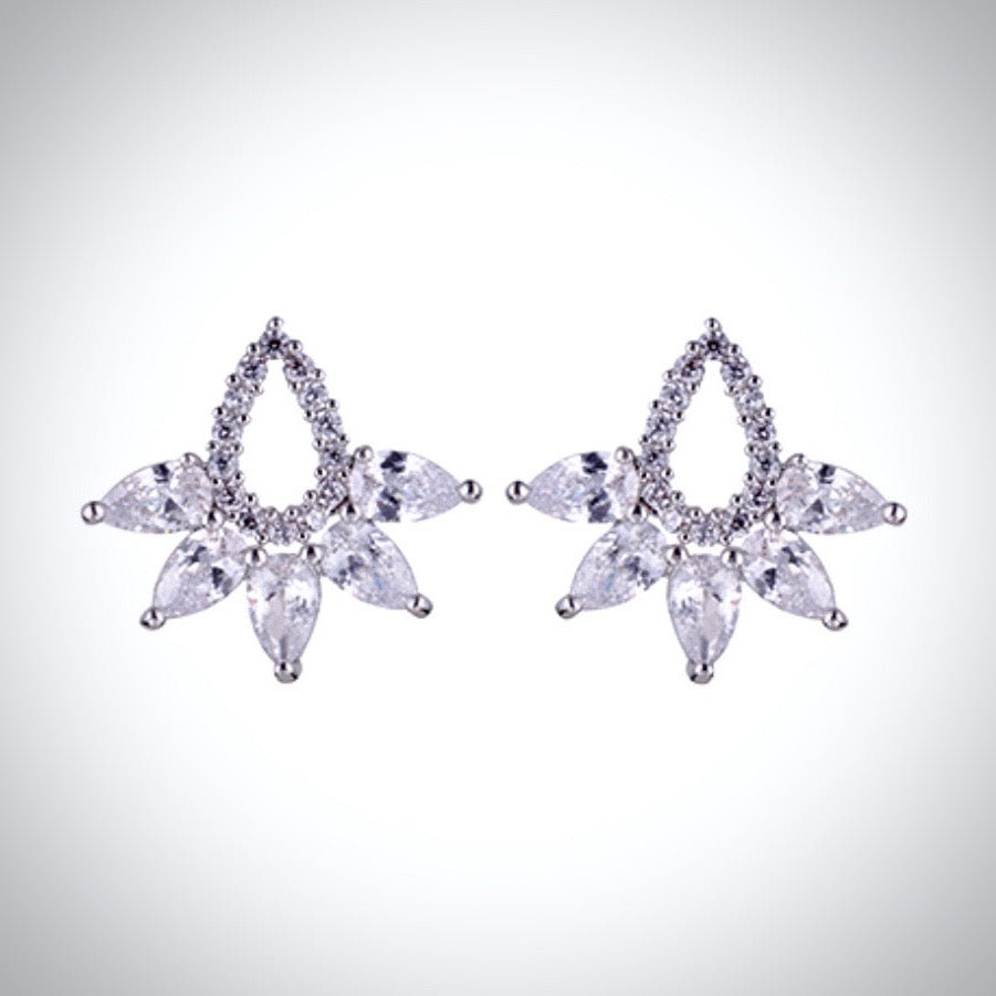 Wedding Jewelry - Cubic Zirconia Bridal Stud Earrings