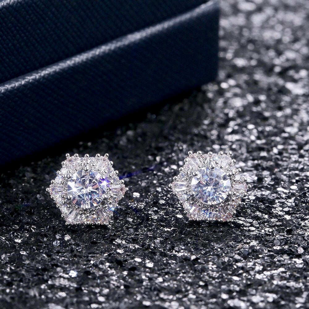 Wedding Jewelry - Cubic Zirconia Bridal Stud Earrings