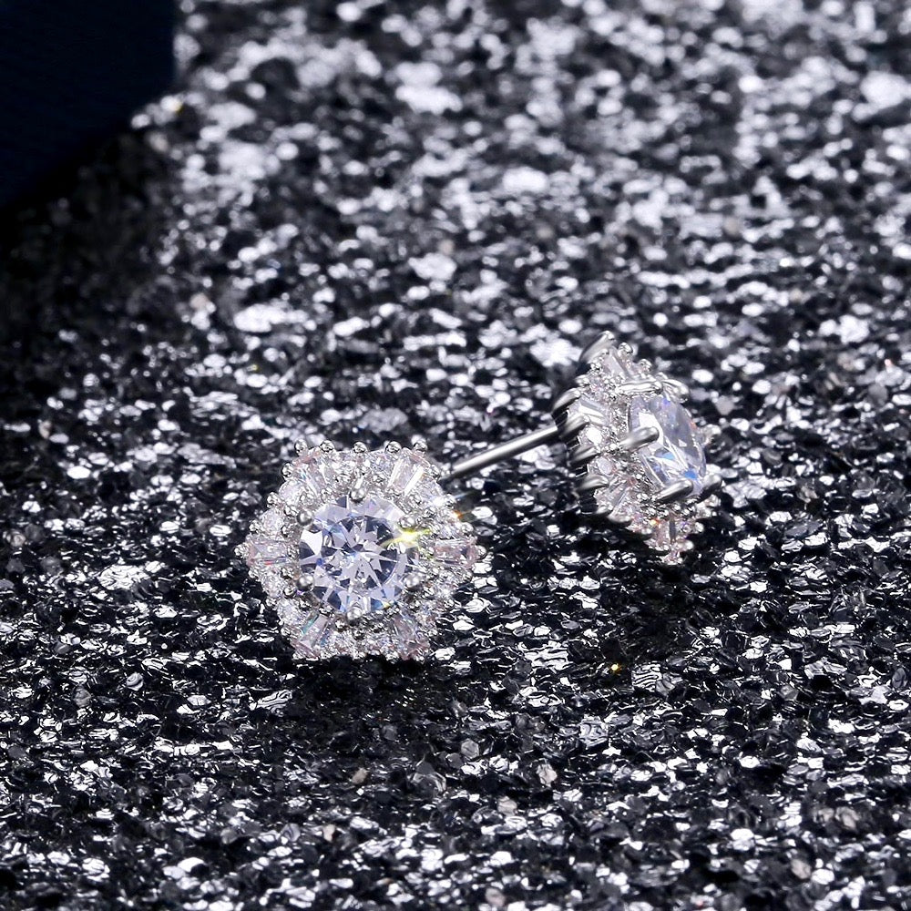 Wedding Jewelry - Cubic Zirconia Bridal Stud Earrings