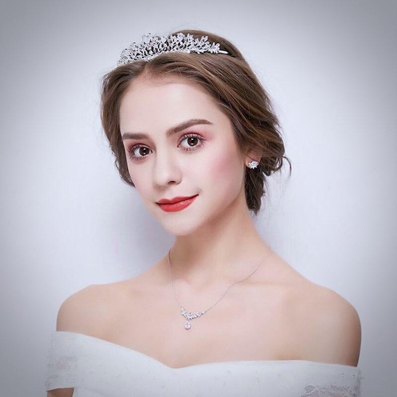 Wedding Hair Accessories - Bridal Cubic Zirconia Tiara - Available in Silver, Rose Gold and Yellow Gold