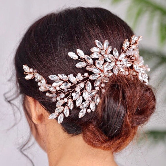 Wedding Hair Accessories - Pearl and Crystal Bridal Hair Comb - Available in Silver, Rose Gold and Yellow Gold