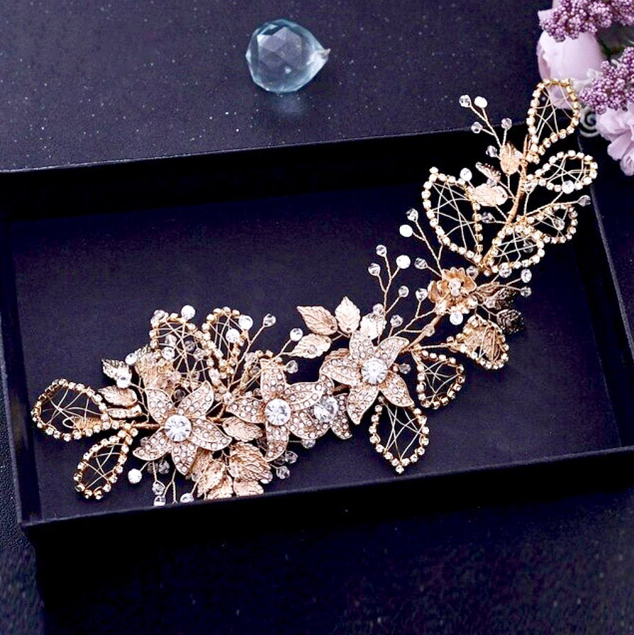 Wedding Hair Accessories - Crystal Bridal Headband - Available in Silver and Gold
