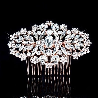 Wedding Hair Accessories - Crystal Bridal Hair Comb - Available in Silver, Rose Gold and Yellow Gold