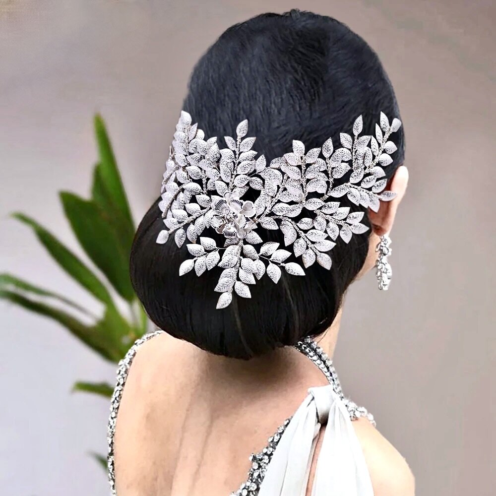 Wedding Headdress - Crystal Bridal Headdress and Earrings Set - Available in Silver and Gold