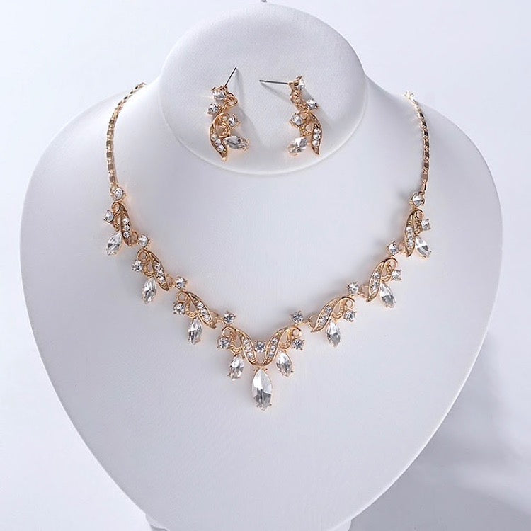 Wedding Jewelry and Accessories - Bridal 3-Piece Jewelry Set With Tiara - Available in Gold and Silver