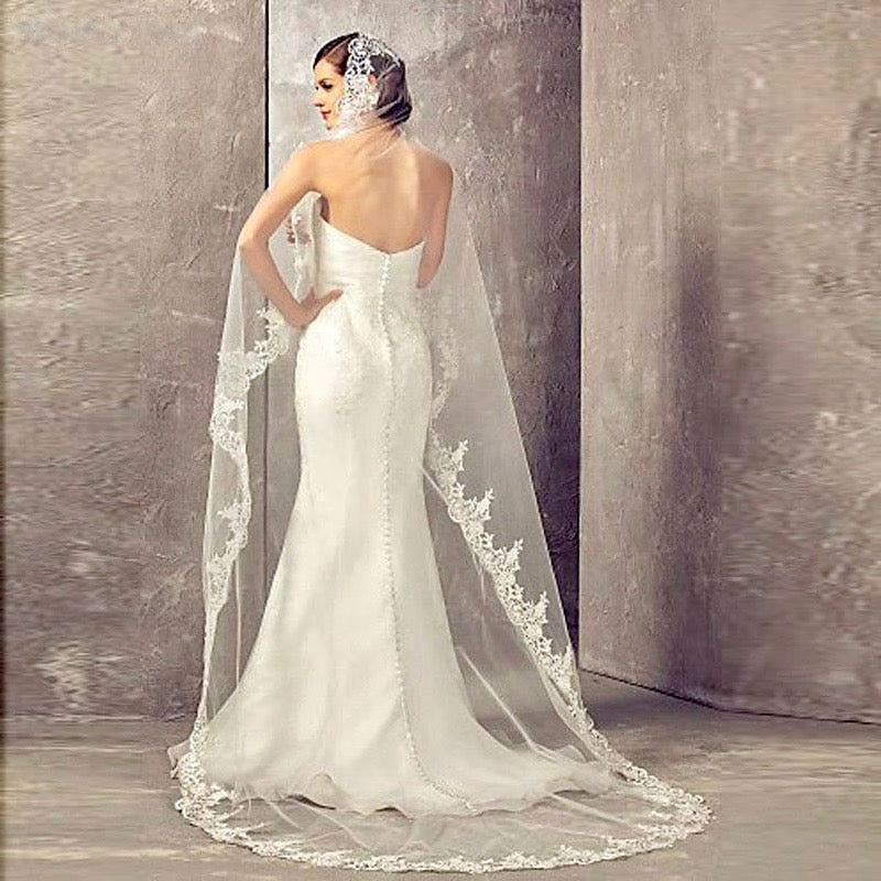 Wedding Veils - Bridal Lace Mantilla Veil - Cathedral Length