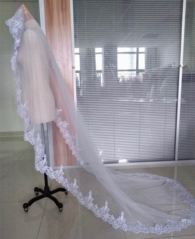 Wedding Veils - Bridal Lace Mantilla Veil - Cathedral Length