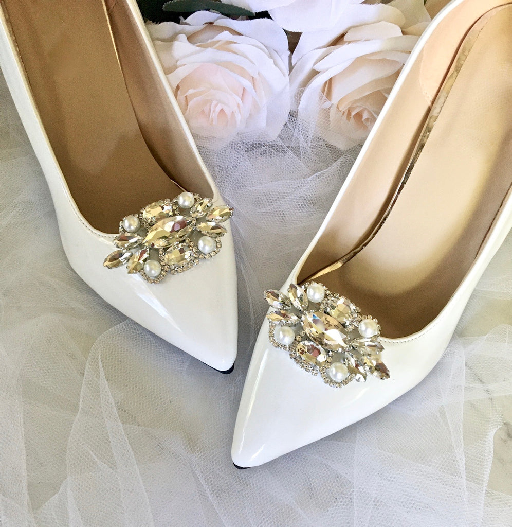 Wedding Accessories - Pearl and Crystal Bridal Shoe Clips
