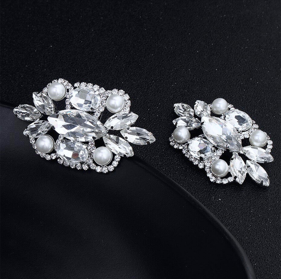 Wedding Accessories - Pearl and Crystal Bridal Shoe Clips