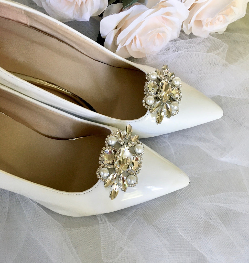 Wedding Accessories - Pearl and Crystal Bridal Shoe Clips