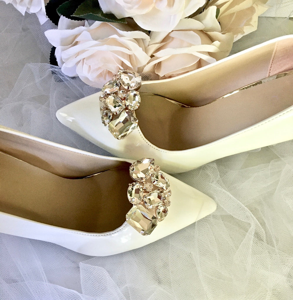 Wedding Accessories - Rose Gold Crystal Bridal Shoe Clips