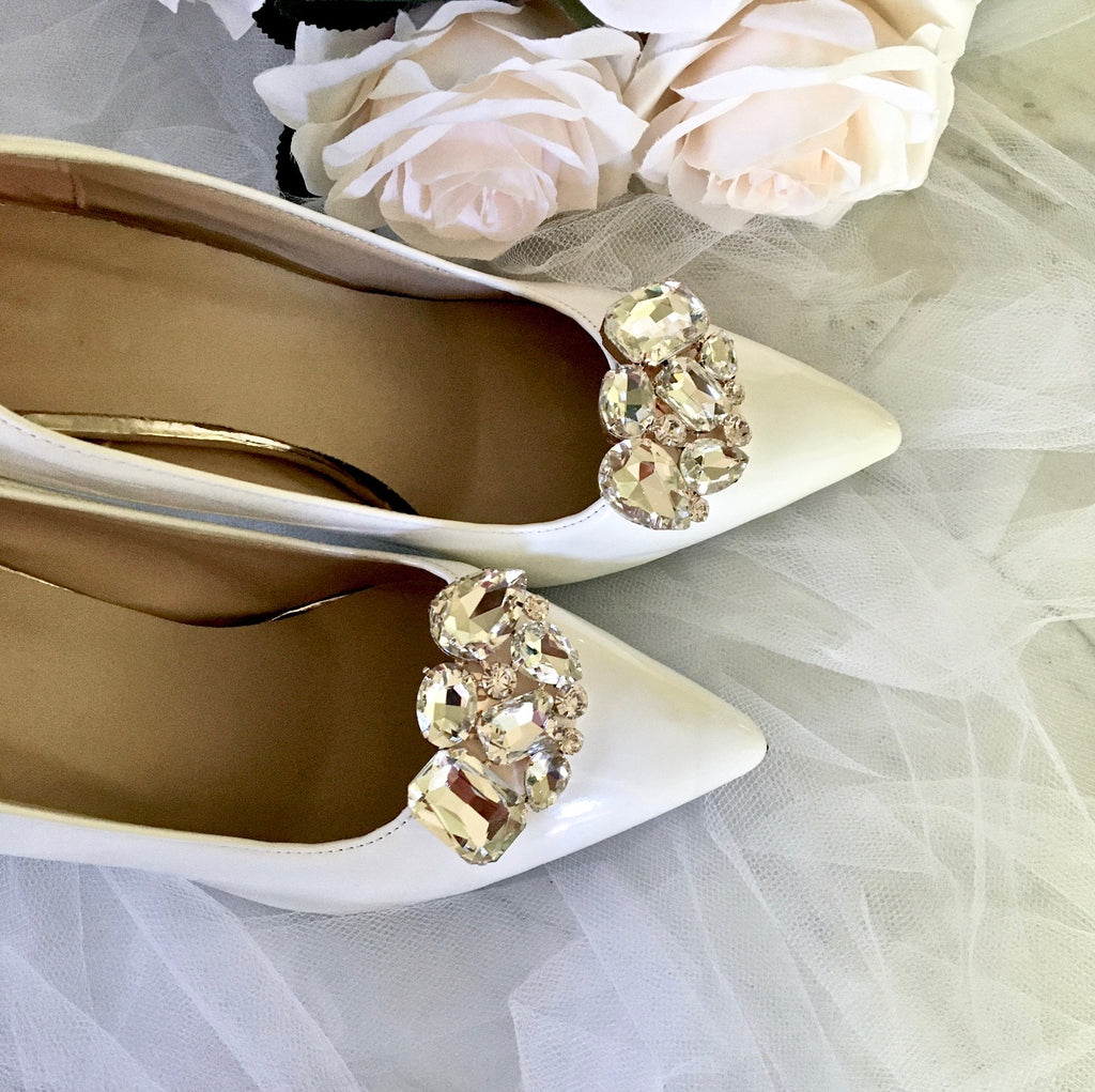 Wedding Accessories - Rose Gold Crystal Bridal Shoe Clips