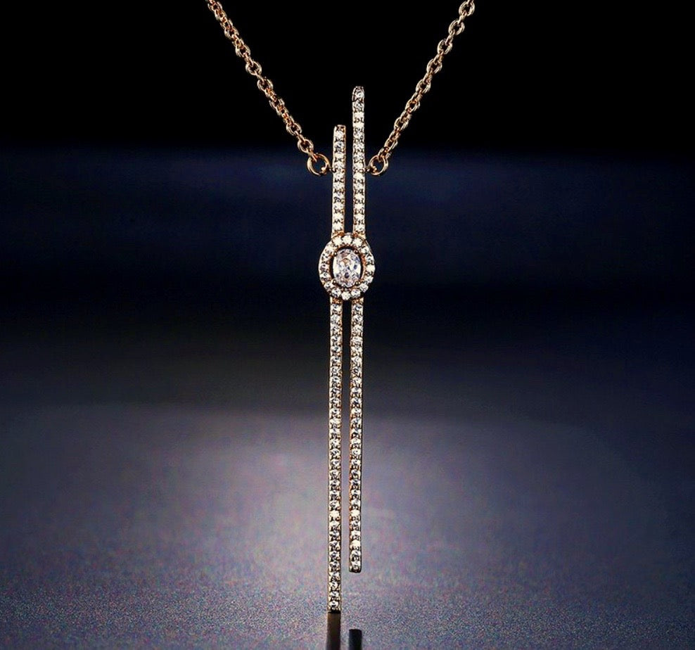 wedding Jewelry - Cubic Zirconia Bridal Necklace - Available in Silver, Rose Gold and Yellow Gold