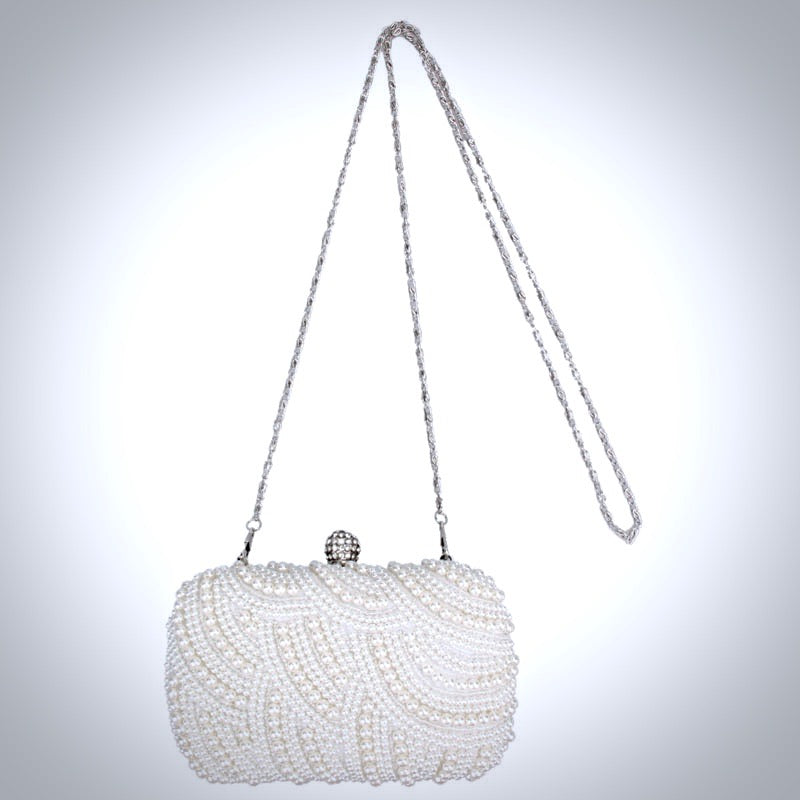 Wedding Handbags - Ivory Pearl Bridal Handbag Clutch