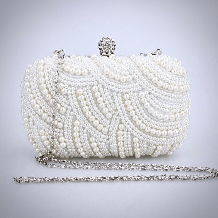 Wedding Handbags - Ivory Pearl Bridal Handbag Clutch