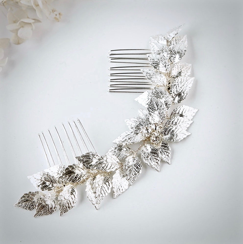 Wedding Hair Accessories - Silver Bridal Double Hair Comb