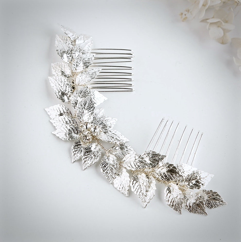 Wedding Hair Accessories - Silver Bridal Double Hair Comb