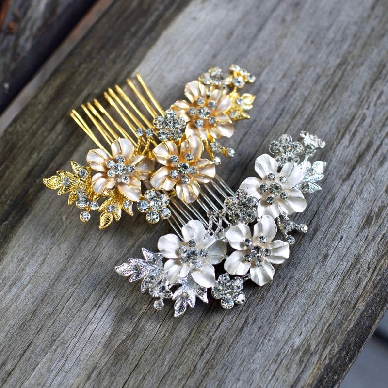 Wedding Hair Accessories - Crystal Bridal Hair Comb - Available in Gold and Silver