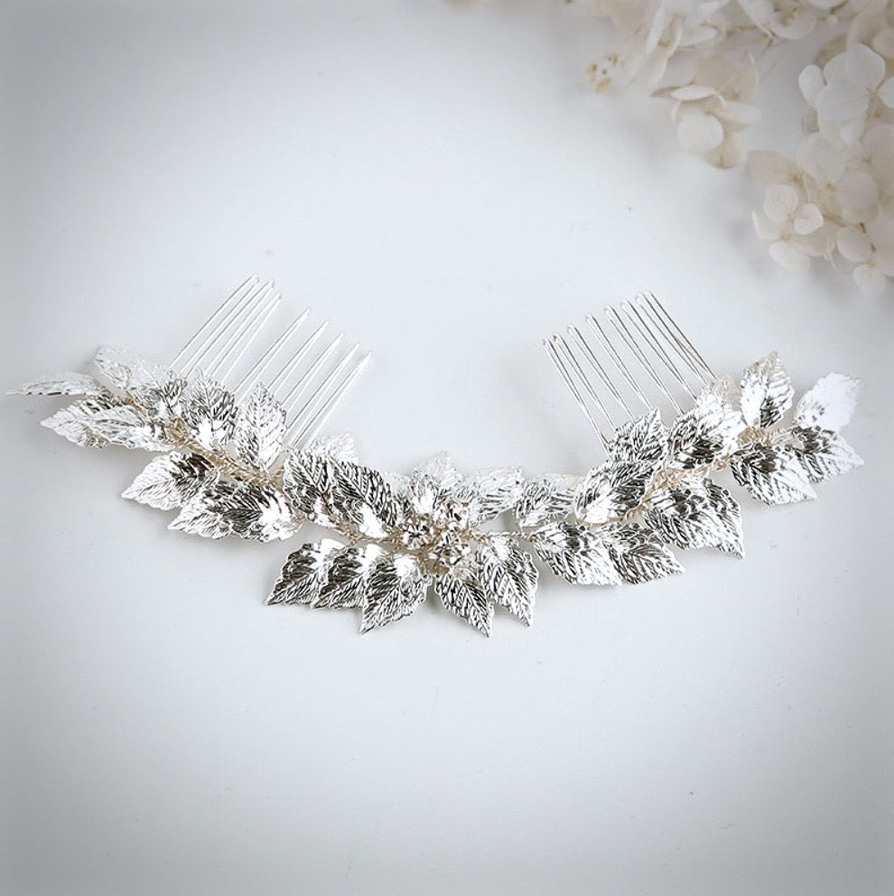Wedding Hair Accessories - Silver Bridal Double Hair Comb