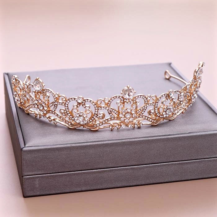 Wedding Hair Accessories - Rhinestone Bridal Tiara - Available in Rose Gold and Silver