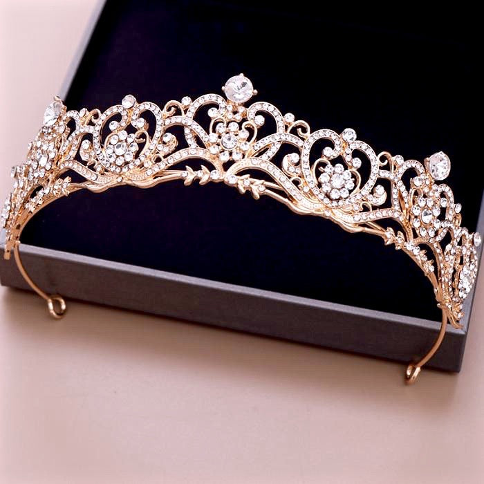 Wedding Hair Accessories - Rhinestone Bridal Tiara - Available in Rose Gold and Silver