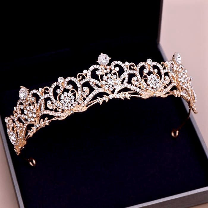 Wedding Hair Accessories - Rhinestone Bridal Tiara - Available in Rose Gold and Silver