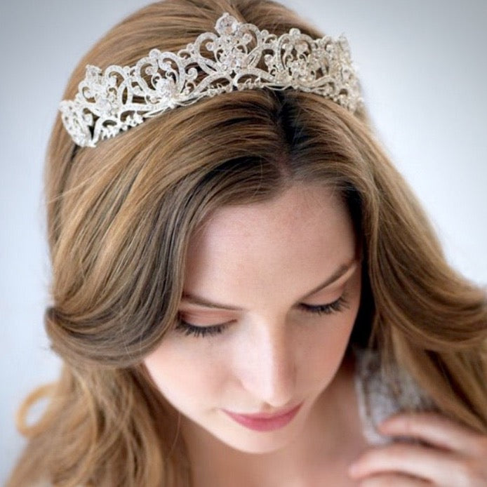 Wedding Hair Accessories - Rhinestone Bridal Tiara - Available in Rose Gold and Silver