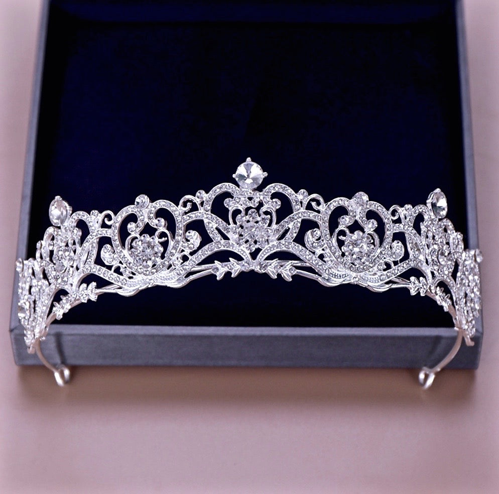 Wedding Hair Accessories - Rhinestone Bridal Tiara - Available in Rose Gold and Silver