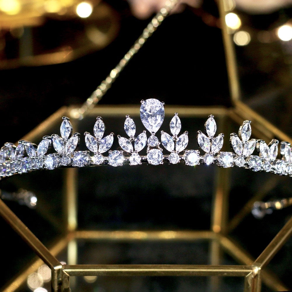 Wedding Hair Accessories - Silver Cubic Zirconia Bridal Tiara