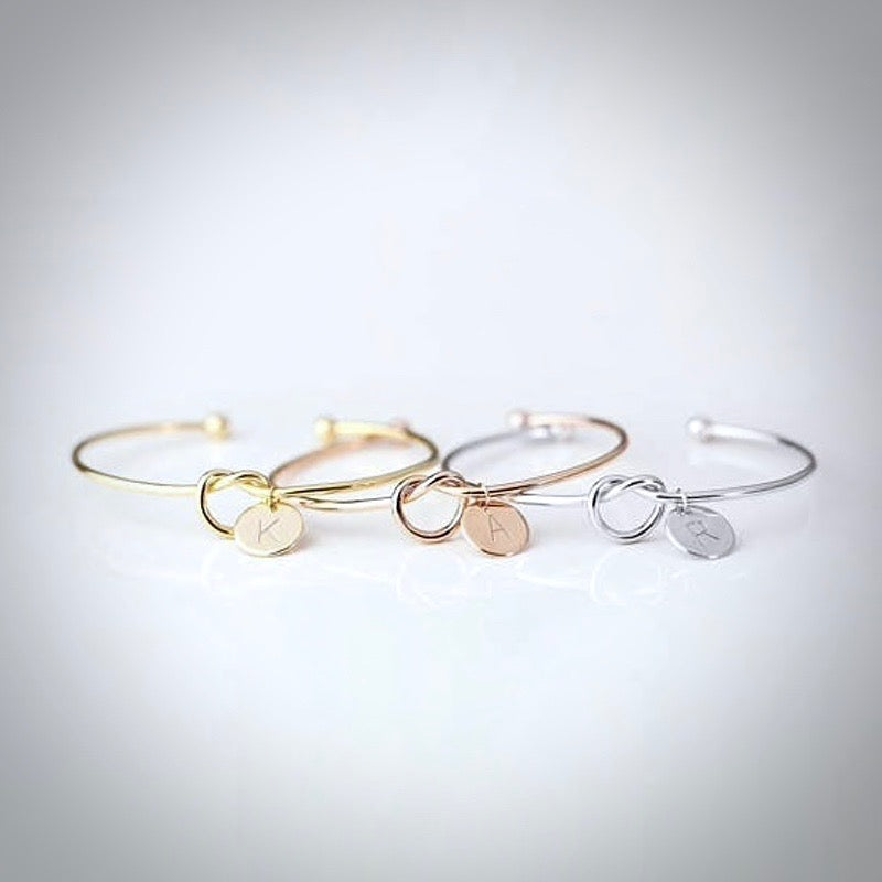 Bridal Party Gifts - Knot Bracelet - Available in Silver, Rose Gold and Yellow Gold