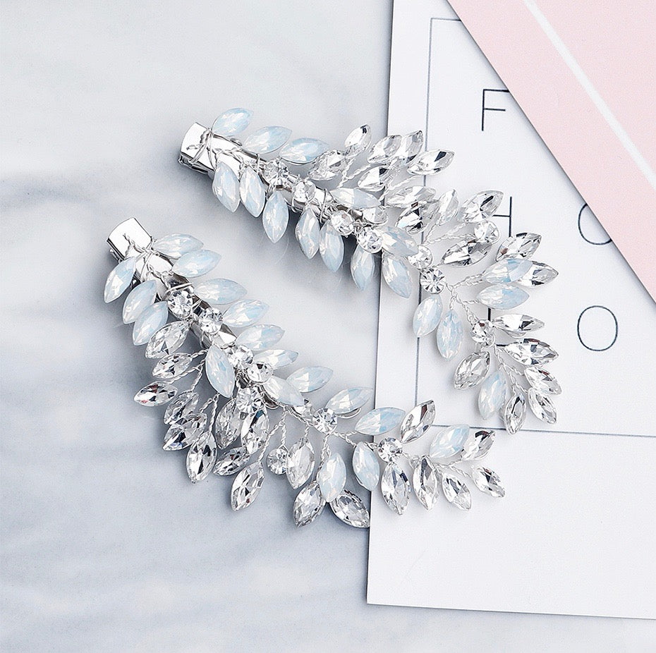 Wedding Hair Accessories -  Opal Bridal/Bridesmaid Hair Clips
