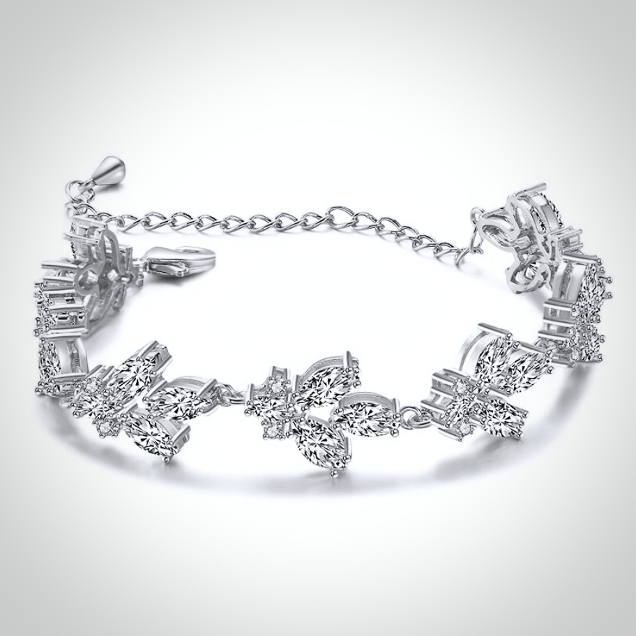 Wedding Jewelry - Cubic Zirconia Bridal Bracelet - Available in Rose Gold and Silver