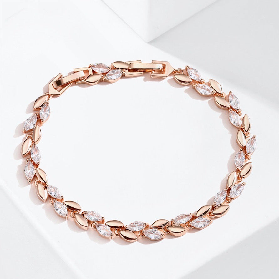 Wedding Jewelry - Cubic Zirconia Bridal Bracelet - Available in Silver, Rose Gold and Yellow Gold