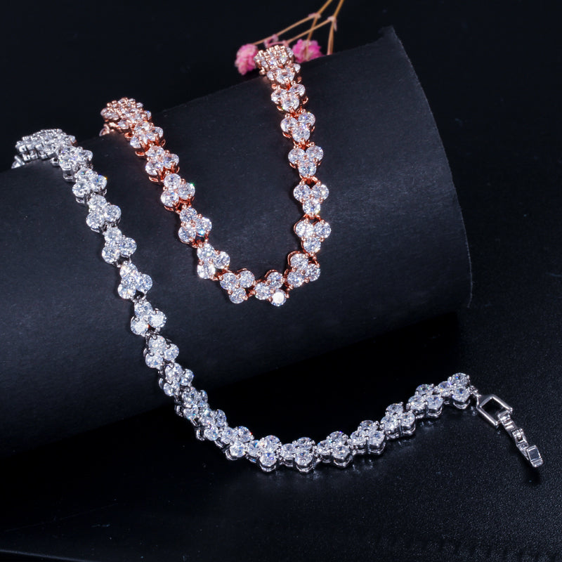 Wedding Jewelry - Cubic Zirconia Bracelets - Available in Silver, Yellow Gold and Rose Gold