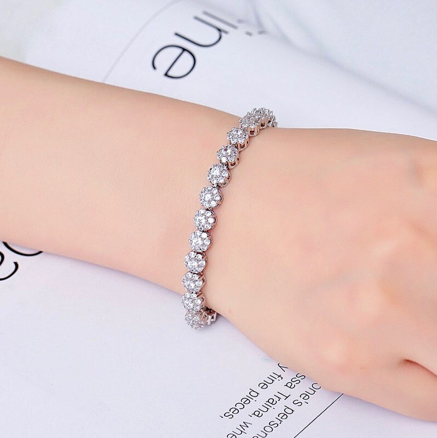 Wedding Jewelry - Cubic Zirconia Bridal Bracelet - Available in Rose Gold and Silver