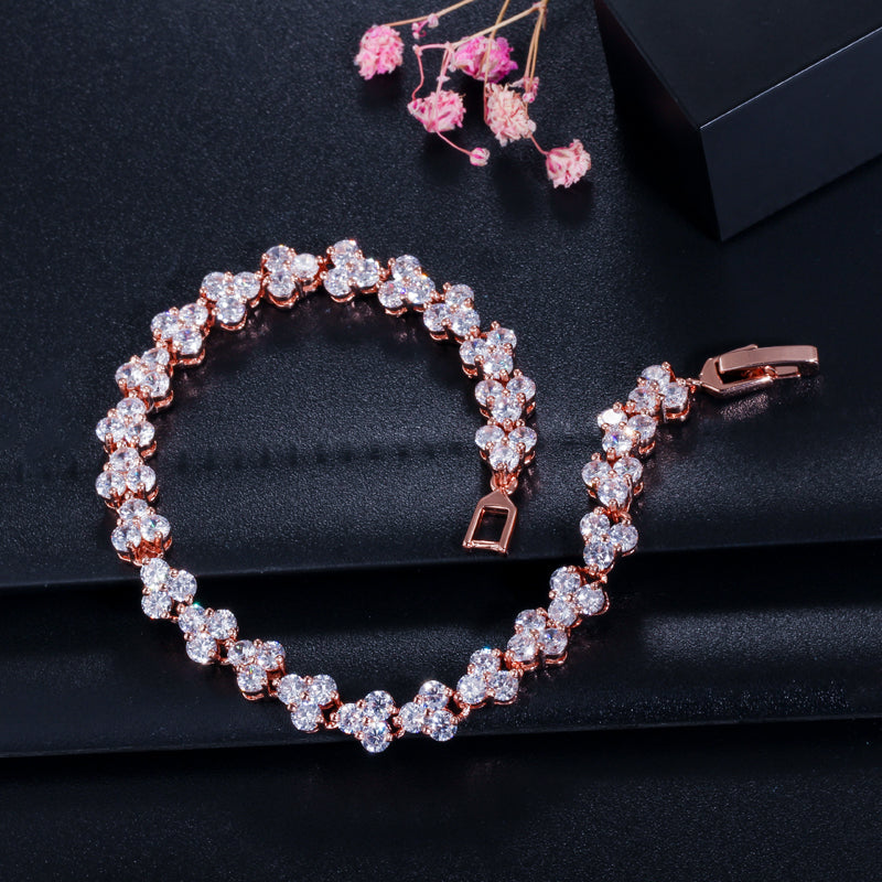 Wedding Jewelry - Cubic Zirconia Bracelets - Available in Silver, Yellow Gold and Rose Gold
