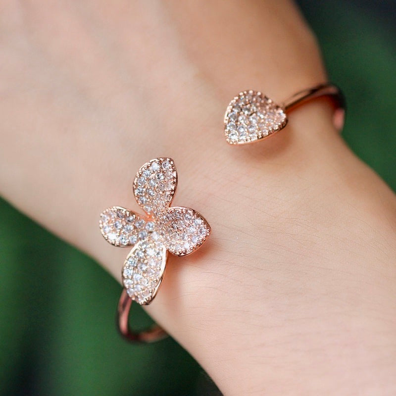 Wedding Jewelry - Cubic Zirconia Bridal Bracelet - Available in Rose Gold and Silver