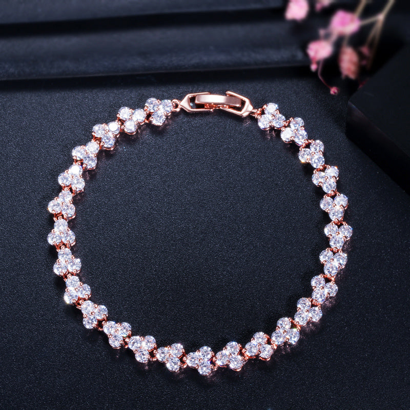 Wedding Jewelry - Cubic Zirconia Bracelets - Available in Silver, Yellow Gold and Rose Gold