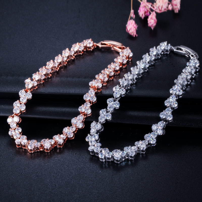 Wedding Jewelry - Cubic Zirconia Bracelets - Available in Silver, Yellow Gold and Rose Gold