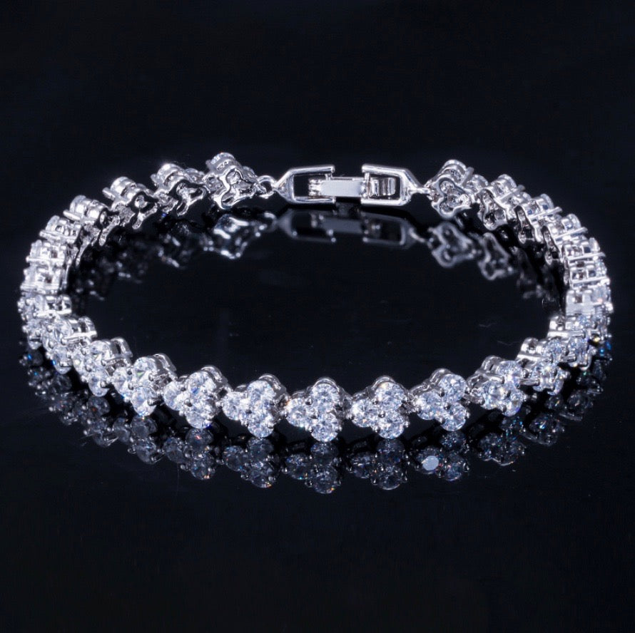 Wedding Jewelry - Cubic Zirconia Bracelets - Available in Silver, Yellow Gold and Rose Gold