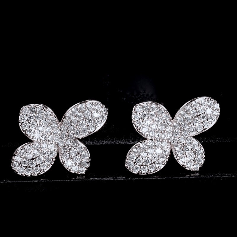 Wedding Jewelry - Cubic Zirconia Bridal Earrings - Available in Rose Gold and Silver